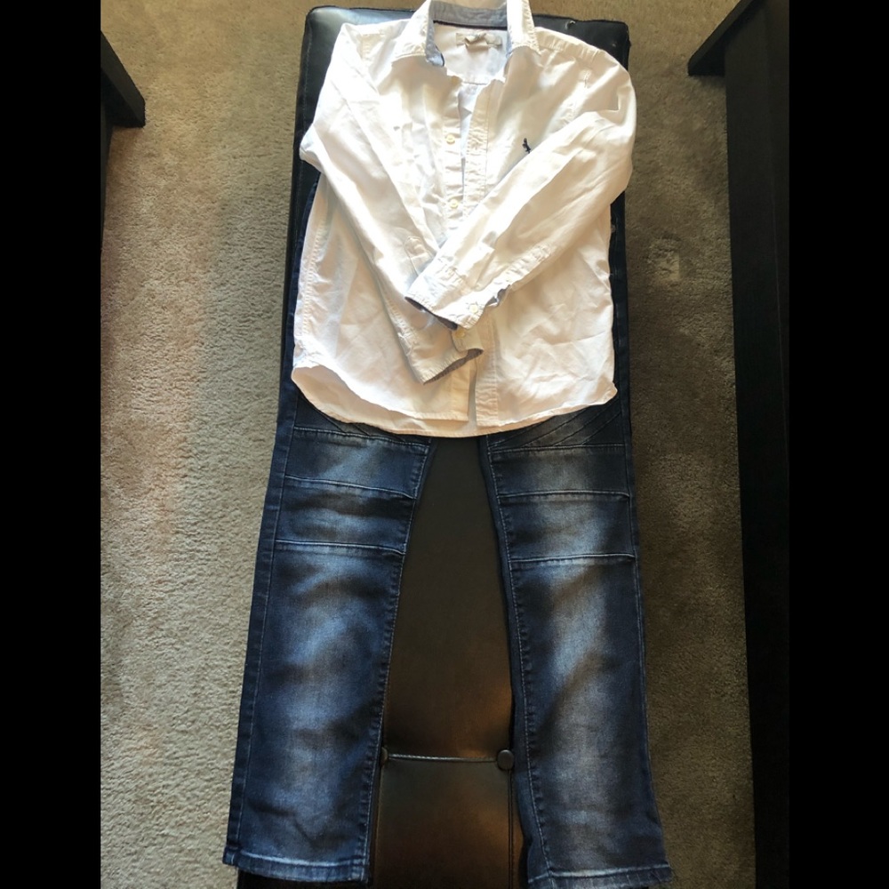 Pants and collar shirt
